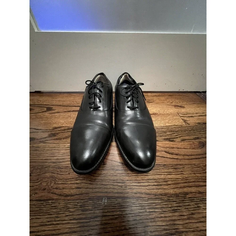 Johnston Murphy Mens Black Leather Dress Shoes Size 11.5 Used Couple Of Times